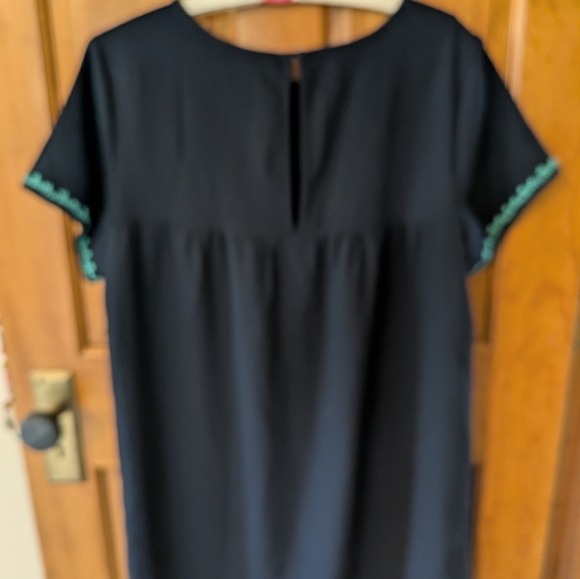 Umgee Navy Minidress/Tunic with Turquoise Leaf Detail - Picture 2 of 3